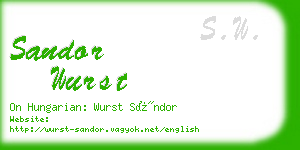 sandor wurst business card